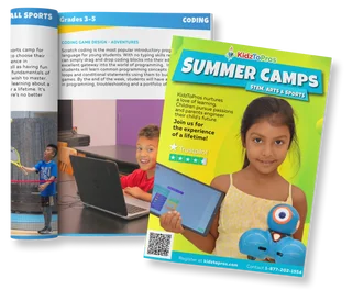 brochure cover with children desktop and mobile